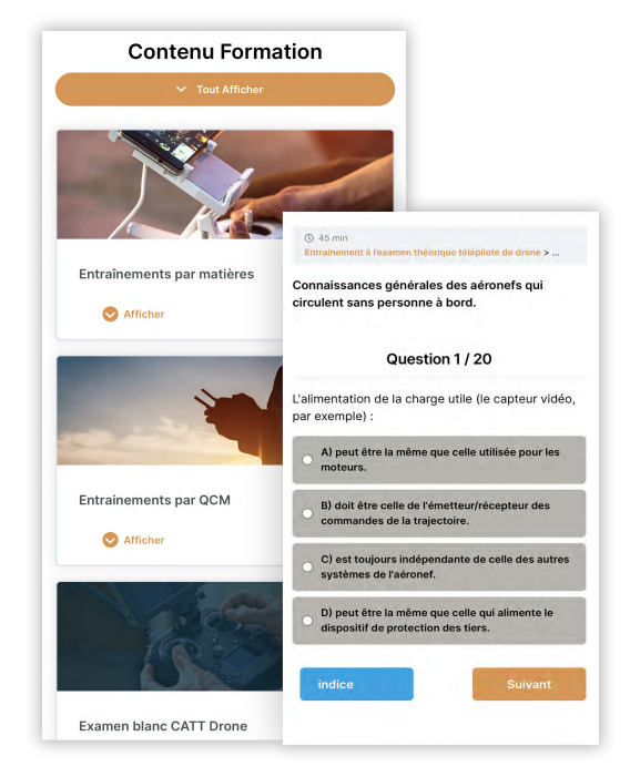 entrainement-QCM-drone-CATT Entrainement module theorique drone catt